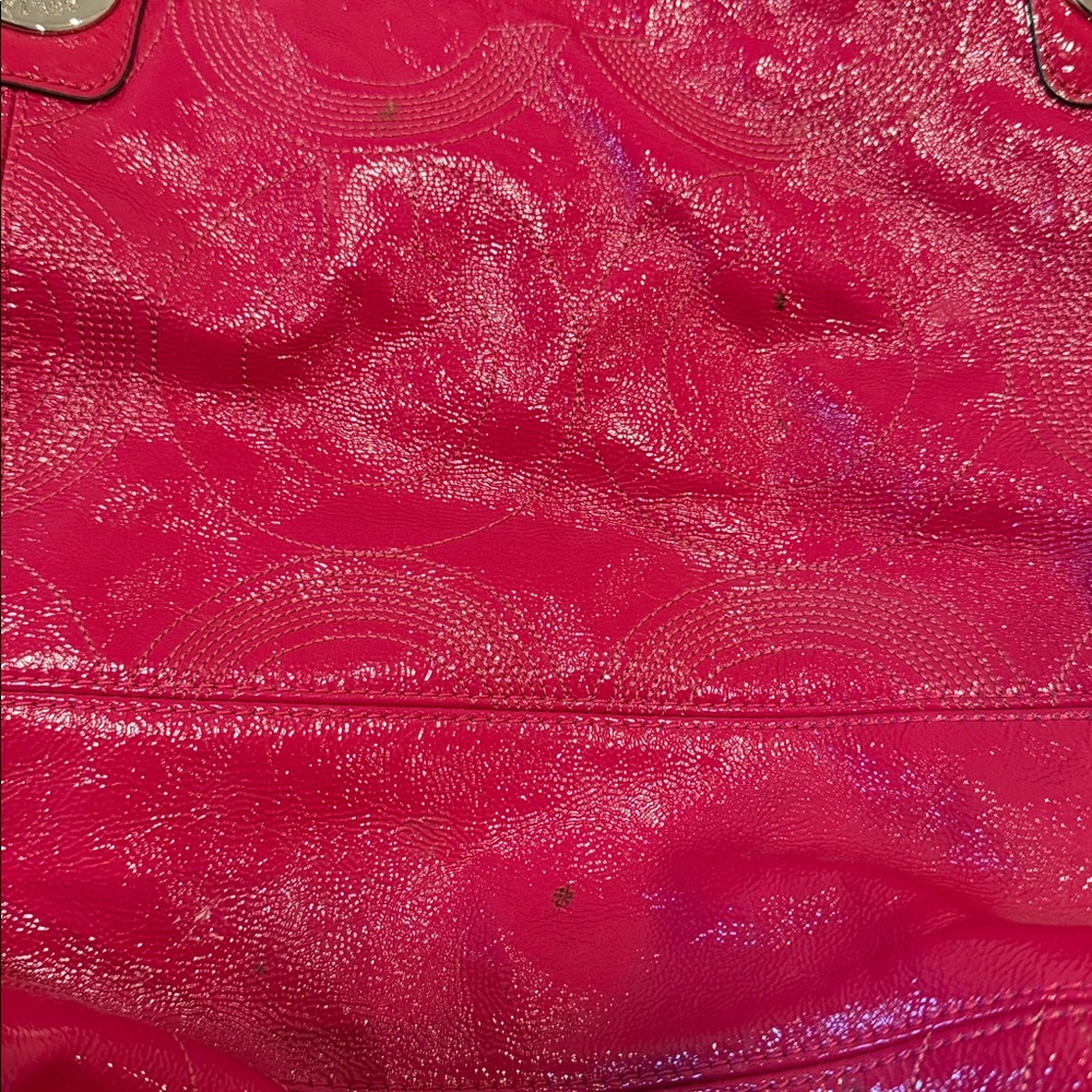 Coach Fuchsia patent Leather Tote - Picture 6 of 6
